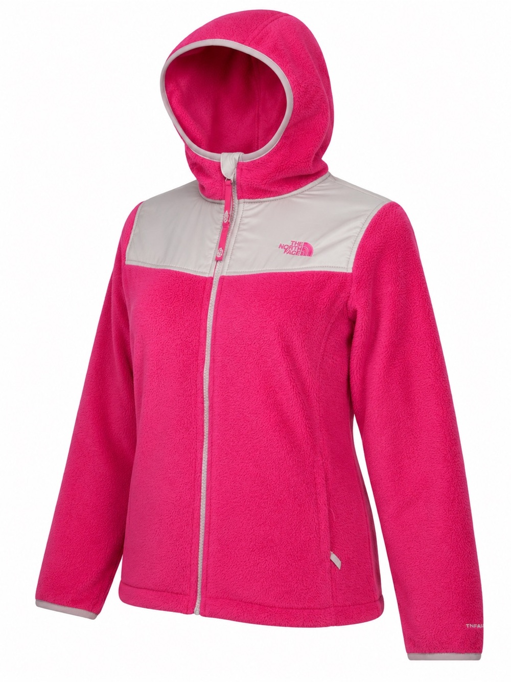 The North Face Girls XL Fleece Full Zip Hoodie Jacket Hot Pink and Gray